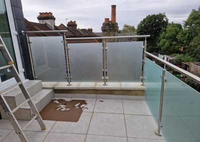 South East London frosted glass balustrade