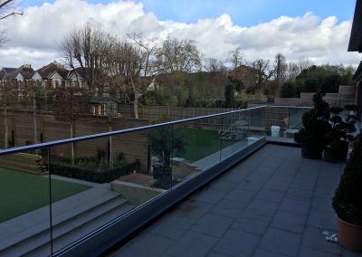 Glass balustrade railing in Surrey