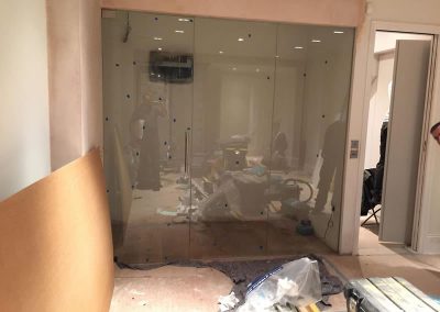 Glass partition in residential home