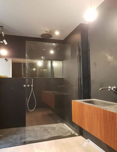 Shower door in glass