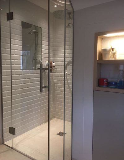 Shower screen and door in glass