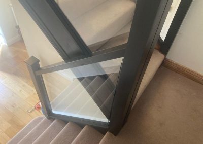 Glass balustrade on staircase