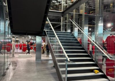 internal staircase with semi-frameless balustrade in Liverpool